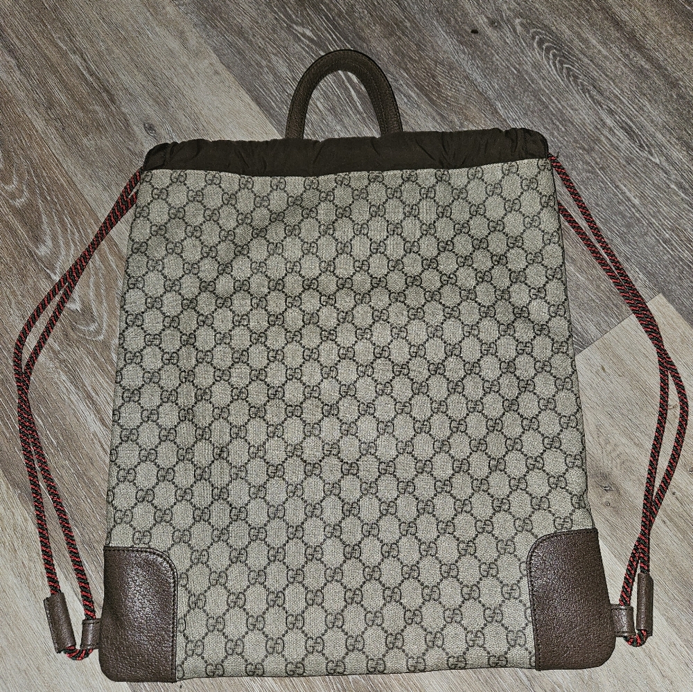 Rare Like New Patchwork Gucci Drawstring Backpack - image 5